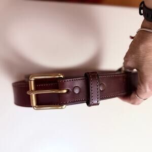 Bullhide Leather Belt Size 50 Brown Made in USA Brass Buckle
